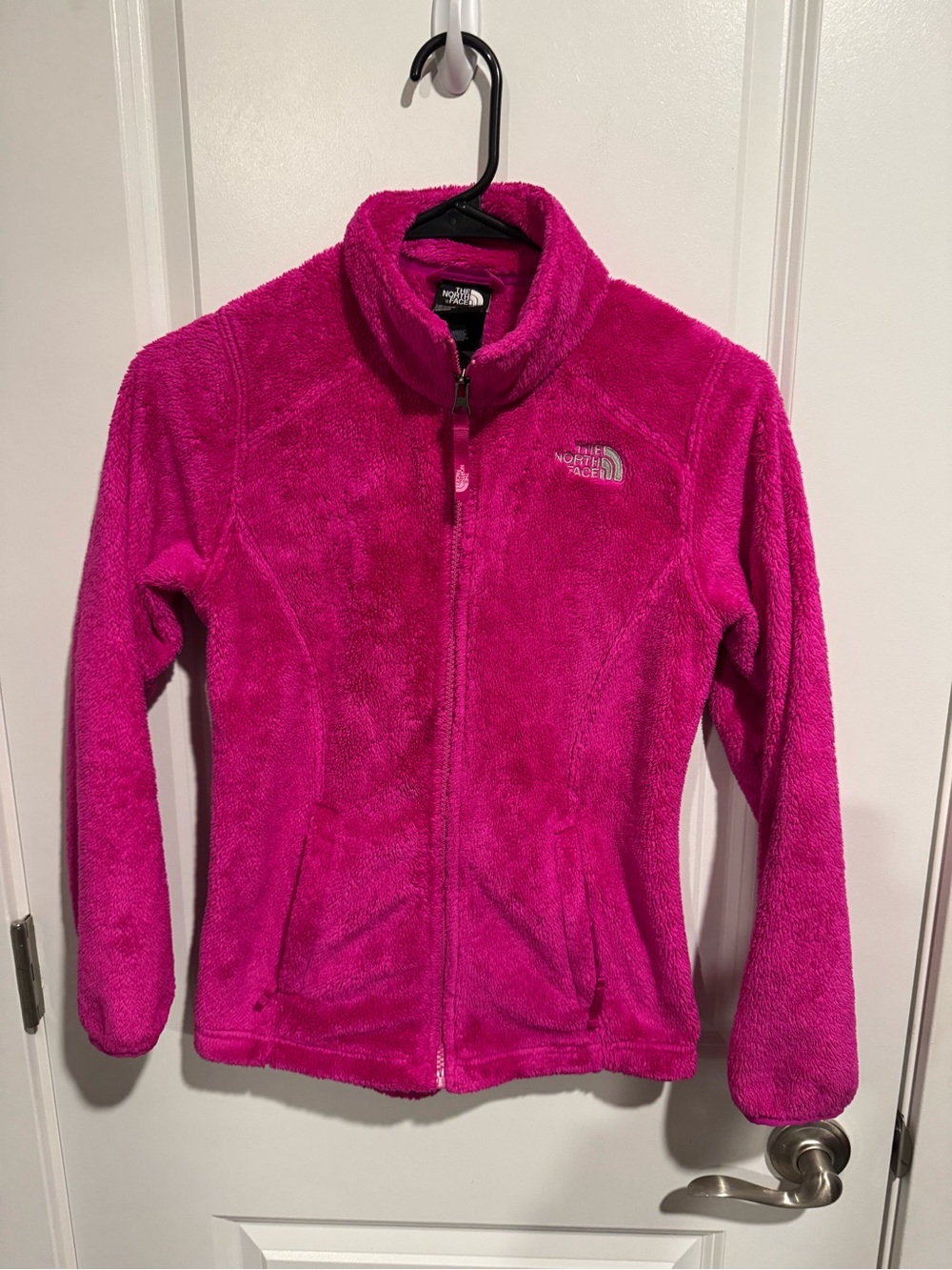 The North Face Girls' Bright Fuchsia Full-Zip Fleece Jacket Medium 10/12